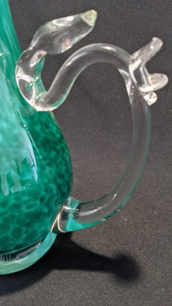 Hand Blown, Signed, Art Glass Carafe Ithaca Vintage