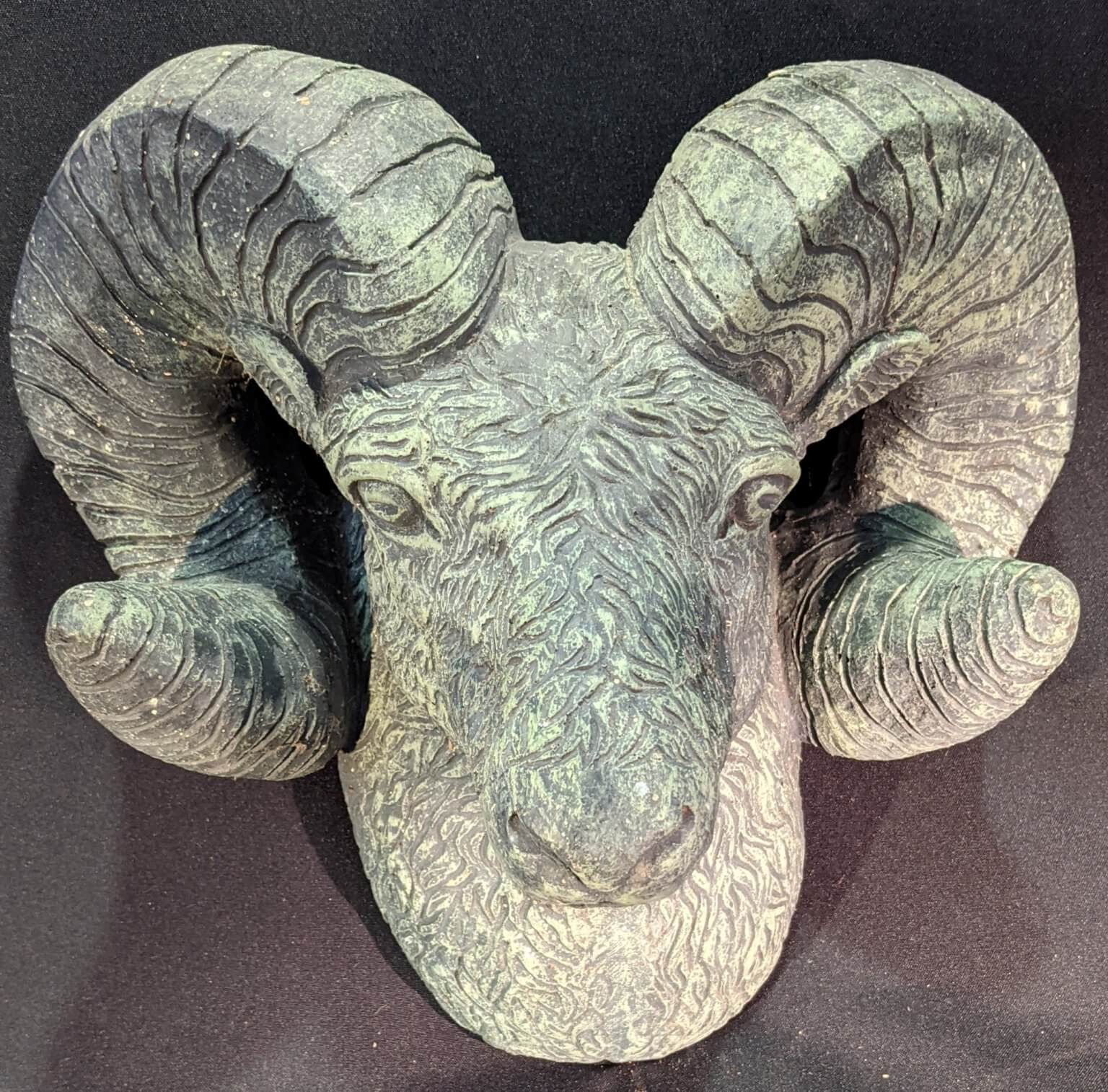 Bronze Rams Head Fountain Spout - Ithaca Vintage